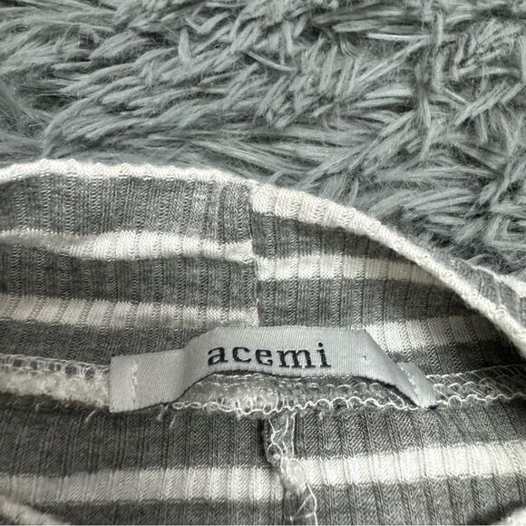 Acemi Striped Mock Neck Sleeveless Shift Mini Dress Size Medium - Picture 3 of 7